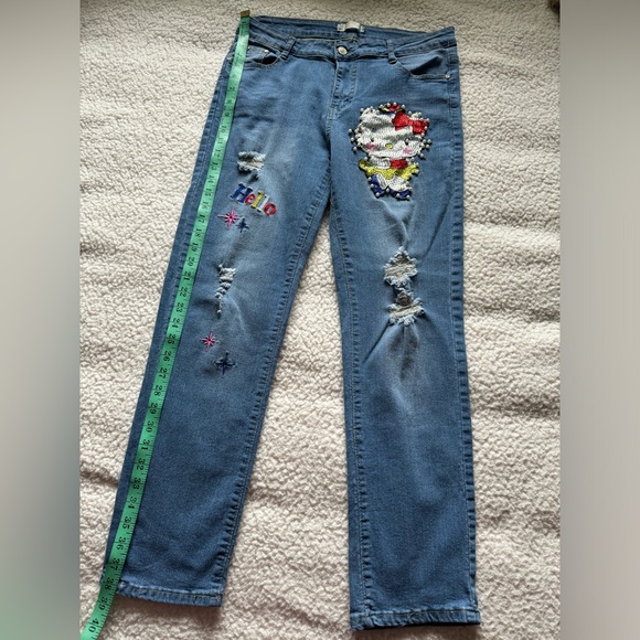 Sister fashion hello kitty blue denim jeans - Picture 10 of 13